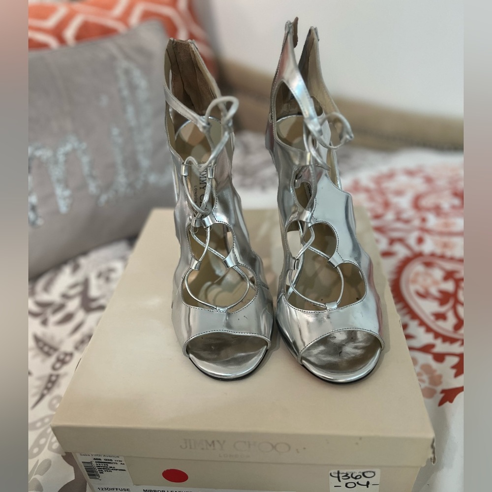 Jimmy Choo Diffuse Mirror Leather Heels